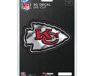 Kansas City Chiefs Decal 5x8 Die Cut 3D and two packages of metallic body jewelry foil tattoos