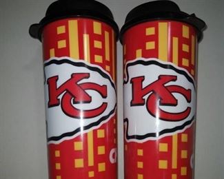 2- Nfl Kansas City Chiefs Travel Cups 16-ounce