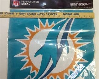 Miami dolphins large perforated shade decal