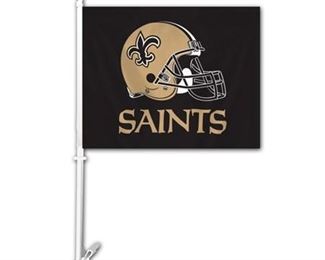 New Orleans saints Car Flag and Wall Bracket Set