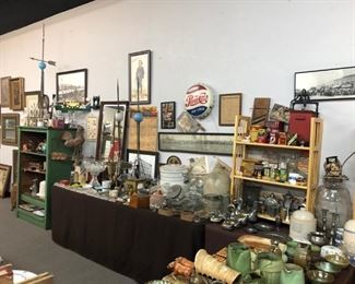 General store items, including crockery, Pepsi, Coca-Cola, vintage advertising, Frankoma and other pottery, and SO much more!