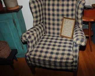 WING BACK EASY CHAIR PERIOD UPHOLSTERY 