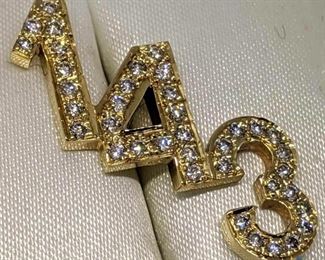1-4-3 14k Gold Diamond Pendant