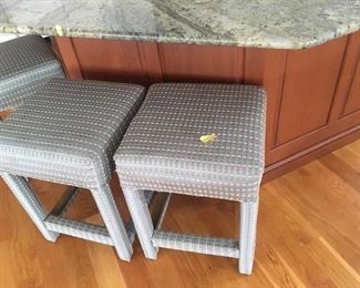 Custom crafted upholstered bar stools - so comfy!