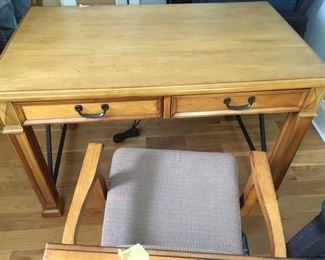 Elegant campaign style writing desk with matching chair