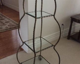 Gold and glass smaller etagere
