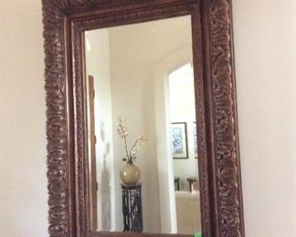 XL WOOD CARVED GOLD MIRROR