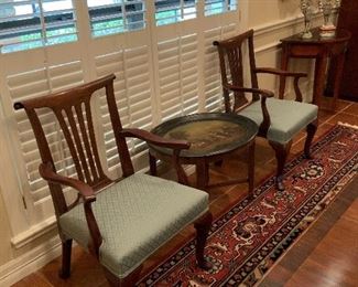 Pair 19th century arm chairs