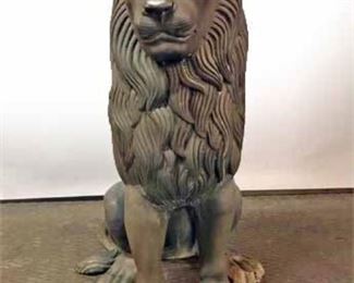 Outdoor Bronze Estate Entrance Guardian Lion.