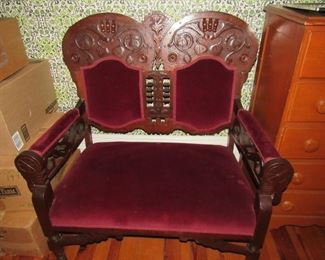 Ornate Victorian setee