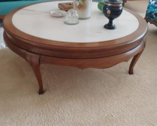 MID CENTURY MODERN ROUND MARBLETOP COFFEE TABLE