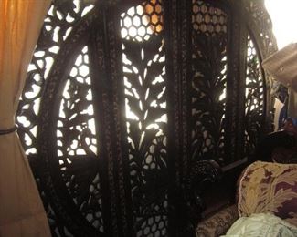 Carved Wooden Privacy Screen From India
