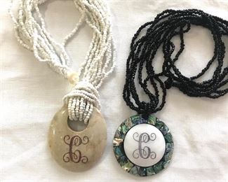 "C" necklaces make from stone and shell 