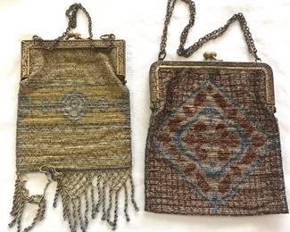 Antique metal bead purses 
