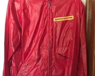 Vintage Bridgestone red vinyl jacket 