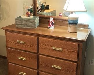 Hand crafted HEAVY wood dresser with mirror 