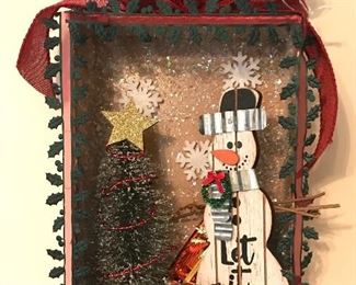 "Let it Snow"  hand crafted shadow box holiday decor 