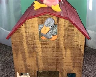Rustic wooden toy barn