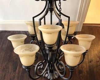 Elegant 9 light chandelier in bronze