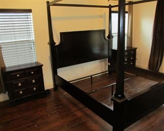 A bedroom suite fit for a king!  A 4-post canopy king.  2 matching nightstands