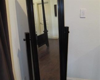 Standing full-size beveled mirror