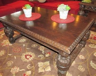 Cocktail table w/ beautiful carvings and details.