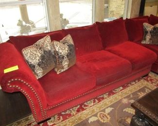 Cindy Crawford Home Style Sectional Sofa in a ravishing scarlet red