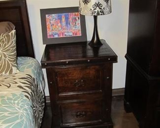 Rustic executive filing cabinet w/ metal detailing  