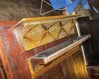 Ornate hanging wall shelves