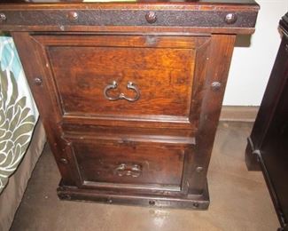 Rustic executive filing cabinet w/ metal detailing  