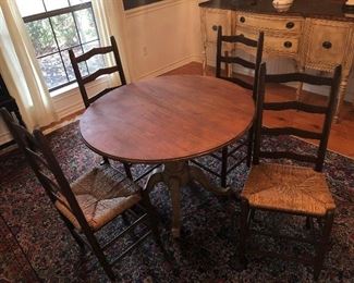 Ladder back chairs with rush seats