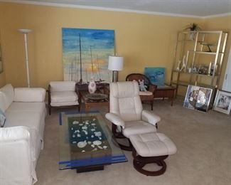 White sofa, stressless styled chair, all clean smoke / pet free home. 