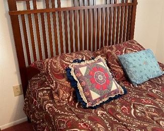 Broyhill Mission style queen size Bed 86.5”x68” wide