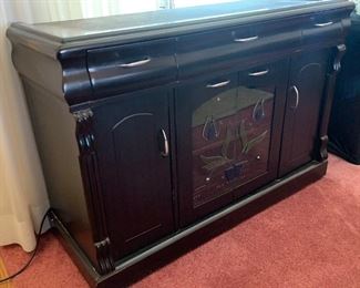 Black AV Cabinet 32x48x19in HxWxD