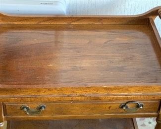 Vintage Walnut Tea/Bar Cart 31x31x21in HxWxD