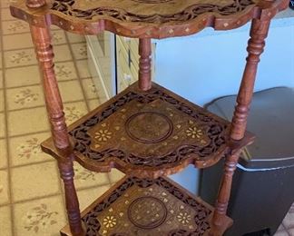 Brass inlay Corner Cabinet 49x16x16in HxWxD