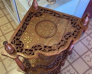 Brass inlay Corner Cabinet 49x16x16in HxWxD