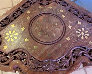 Brass inlay Corner Cabinet 49x16x16in HxWxD