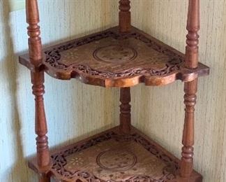 Brass inlay Corner Cabinet 49x16x16in HxWxD