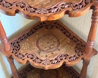 Brass inlay Corner Cabinet 49x16x16in HxWxD