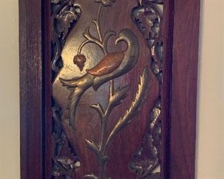 Brass & Copper Bird Wall Hanging