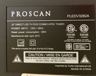 ProScan 32in LED 730p TV PledV3282A