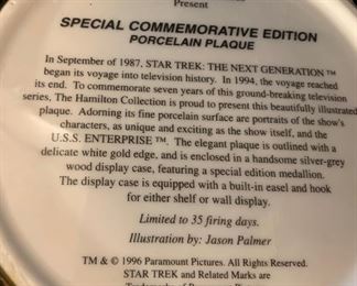 Star Trek Next generation Hamilton Plate