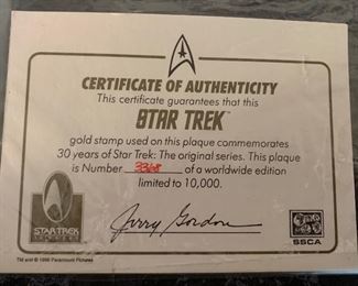 St Vincent Star Trek Stamp Plaque