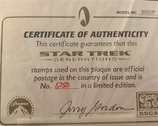 Star Trek Generations Guyana Stamp Plaque