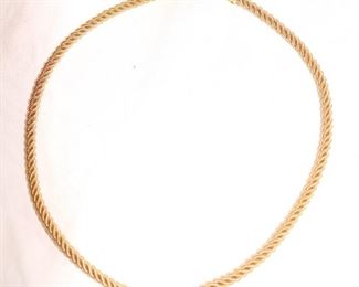 Aurafin 18k gold braid necklace