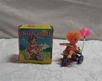 Tin Girls Tricycle Toy