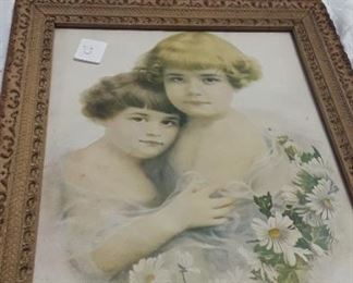 Antique Victorian Print and Frame