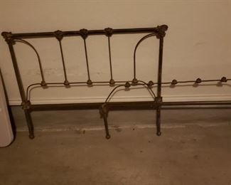 Antique Childs Bed- Solid Brass with rosettes. Includes rails not pictured
