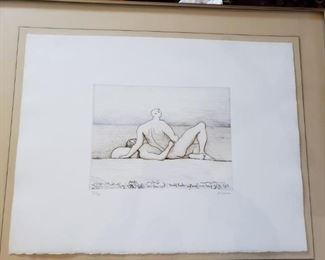 Super Rare Henry Moore (1898-1986)  "Reclining Man and Woman I " Signed and numbered